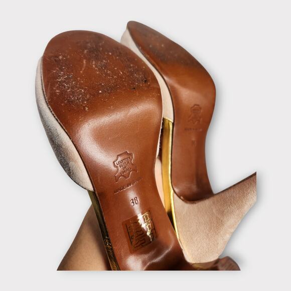 Long Gone Womens Celeste x Evgenia SpringoLator Mules Pink Gold 8 Retro Vintage - Picture 8 of 10